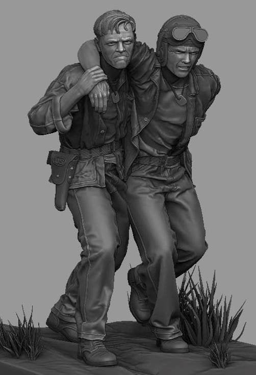 Panzer Art FI35-208 Ensemble de tankistes blessés de l&amp;#39;USMC au 1/35