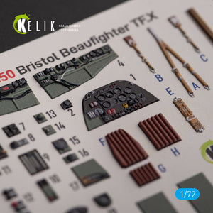 KELIK K72150 Bristol Beauhfighter TF.X - décalcomanies 3D intérieures pour maquette Airfix au 1/72 – immagine 2