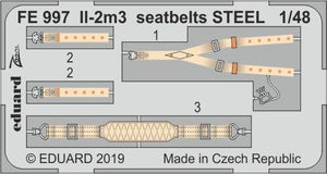 Ceintures de sécurité Eduard FE997 Il-2m3 en acier, échelle 1/48, Tamiya
