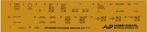 HobbyDecal ST48008V1 Pochoirs Hurricane version 1 1/48
