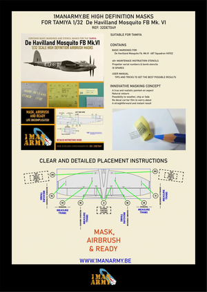 1 Man Army 32DET049 DE HAVILLAND MOSQUITO FB Mk VI (for Tamiya) 1/32