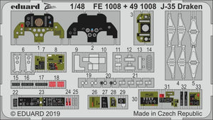 Eduard 491008 J-35 Draken intérieur HASEGAWA 1/48
