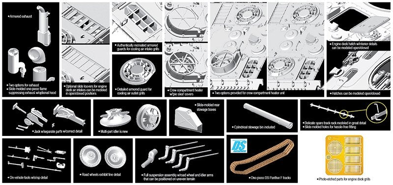 Dragon 6799 Panther Ausf.F avec 7,5 cm KwK42 L/100 (1/35) – immagine 4