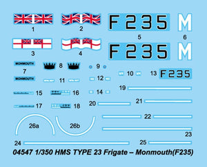 Trumpeter 04547 Frégate HMS TYPE 23 Monmouth (F235) (1/350) – image 5