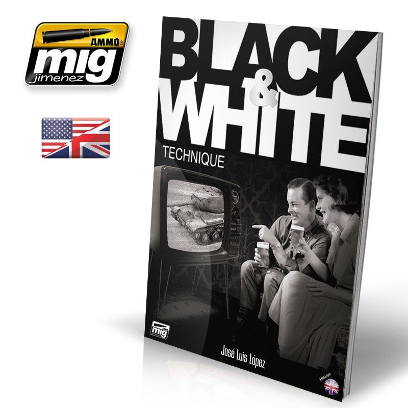 AMMO de Mig Jimenez 6016 TECHNIQUE NOIR ET BLANC (Anglais)