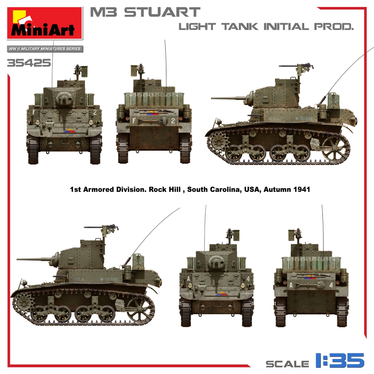 MiniArt 35425 M3 STUART CHAR LÉGER, PRODUCTION INITIALE 1/35 – imagen 8