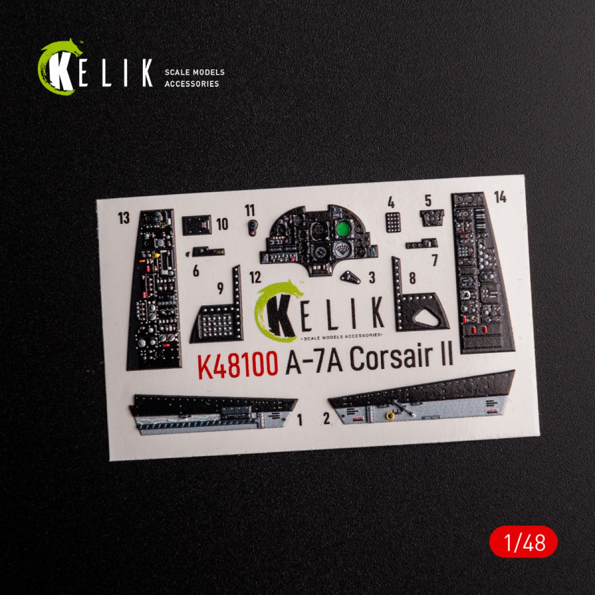 KELIK K48100 A-7A Corsair II - décalcomanies 3D intérieures pour maquette HobbyBoss au 1/48 – image 2