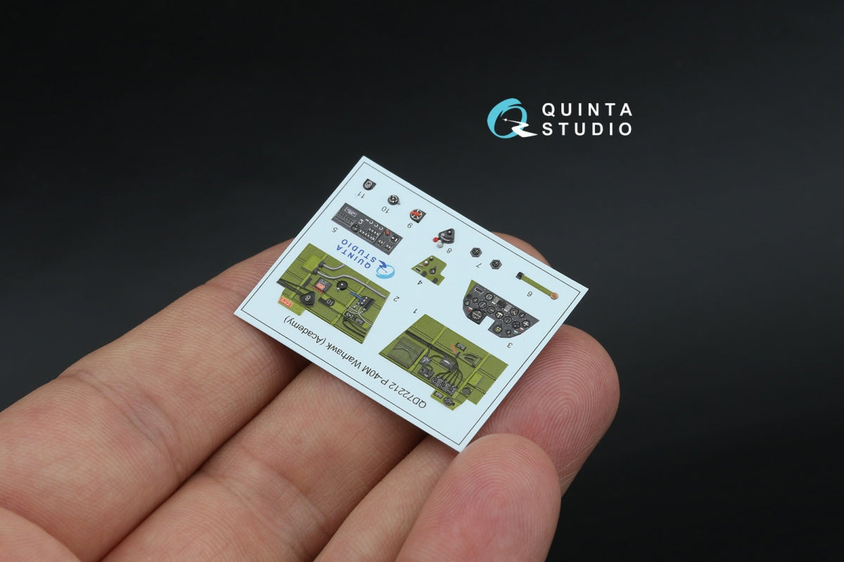 Quinta Studio QD+72212 P-40M Warhawk Intérieur imprimé en 3D et coloré sur papier décalcomanie (Academy) (avec pièces en résine imprimées en 3D) 1/72 – image 4