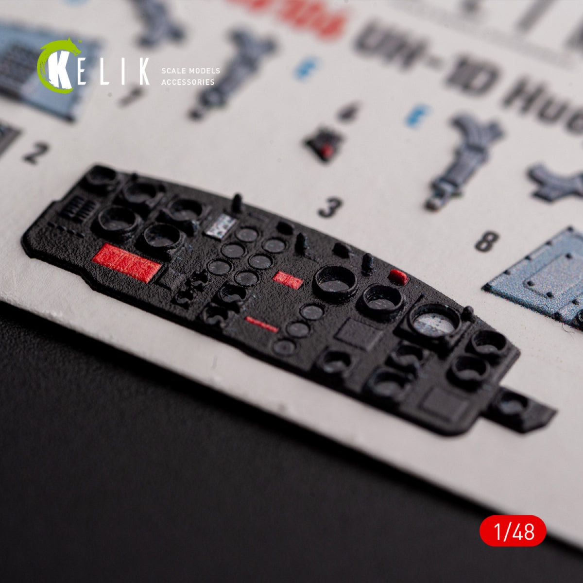 KELIK K48106 UH-1D « Huey » - décalcomanies 3D intérieures pour maquette Zimi Model/KittyHawk au 1/48 – Bild 5