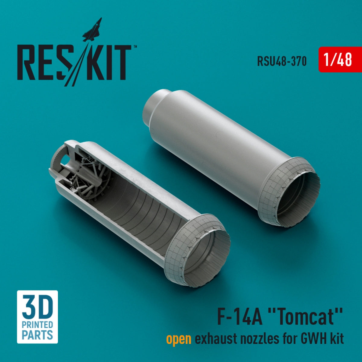 RESKIT RSU48-0370 F-14A "Tomcat" open exhaust nozzles for GWH kit (3D Printed) 1/48