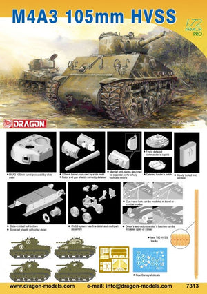 Dragon 7313 Char Sherman M4A3 105mm HVSS (1/72) – Bild 2