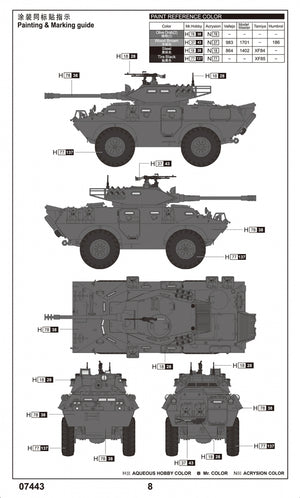 Trumpeter 07443 V-150 Commando AFV w/ Cockerill 90mm Gun 1/72