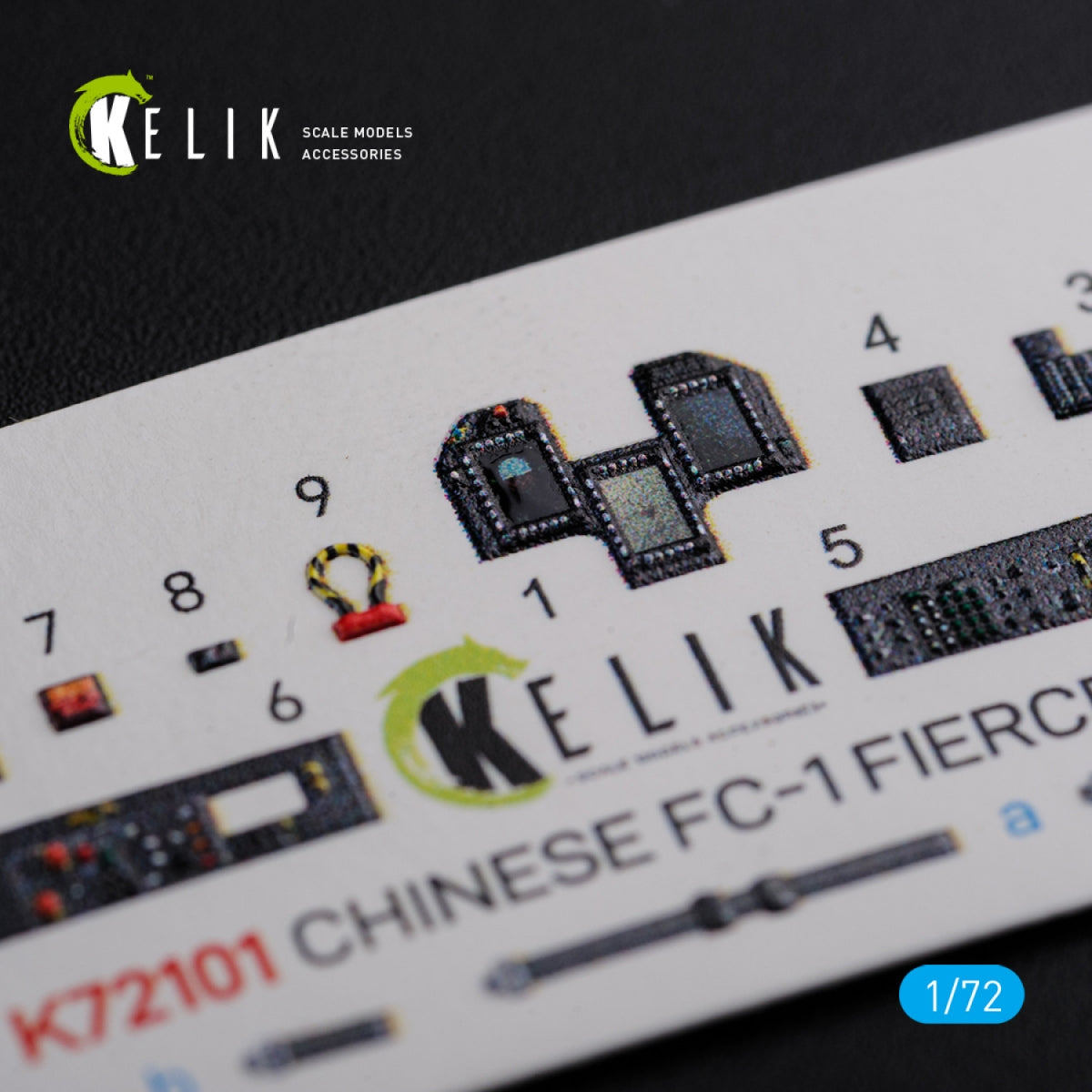 Décalcomanies 3D intérieures KELIK K72101 FC-1 Fierce Dragon chinois pour maquette Trumpeter au 1/72 – Bild 2