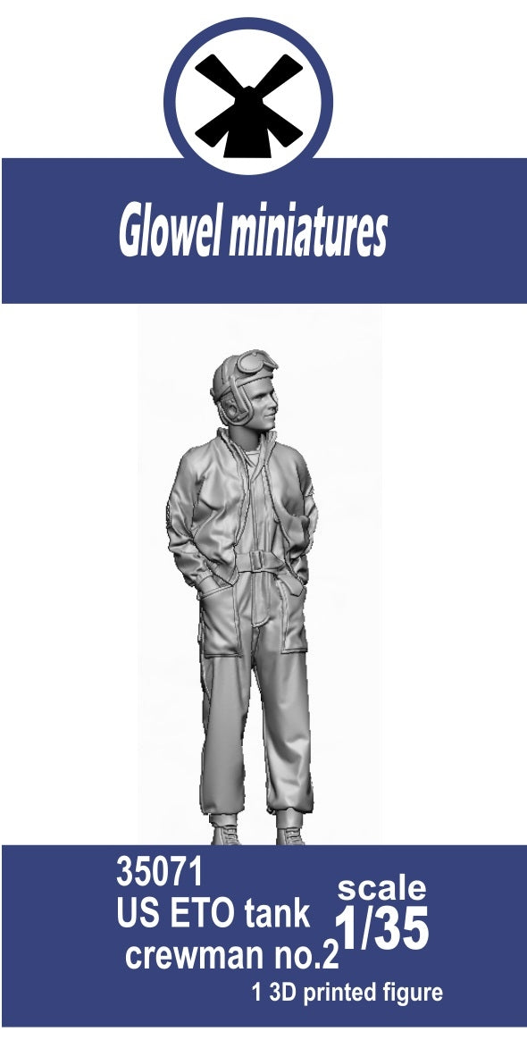 Glowel Miniatures 35071 US ETO tank crewman no.2 (1 Figure, 3D Printed) 1/35