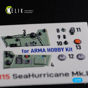 Décalcomanies 3D intérieures KELIK K72115 Sea Hurricane Mk I pour maquette Arma Hobby au 1/72  – immagine 5