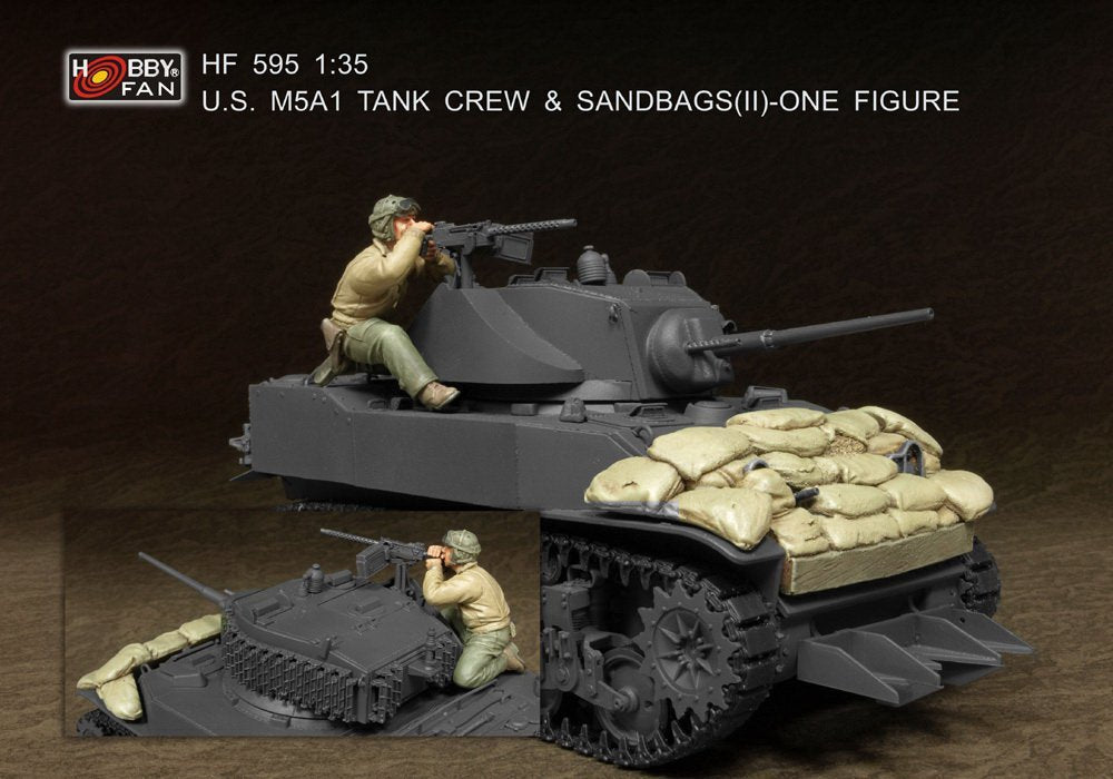 Hobby Fan HF595 US M5A1 TANK CREW &amp; SANDBAGS(II)- ONE FIGURE