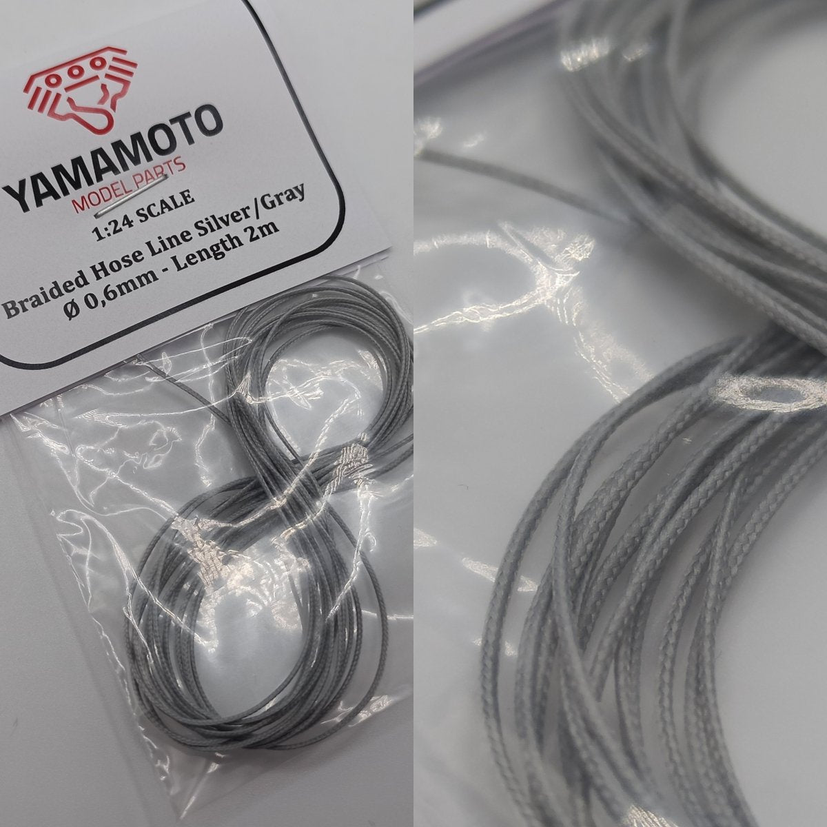 Tuyau tressé Yamamoto YMPTUN65 Argent/Gris 0,6 mm 2 m 1/24