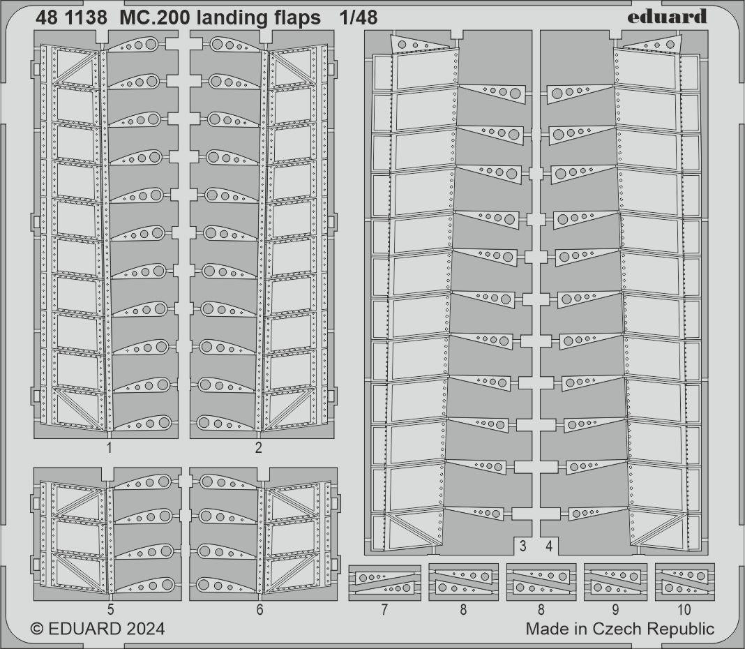 Volets d&amp;#39;atterrissage Eduard 481138 MC.200 ITALERI 1/48