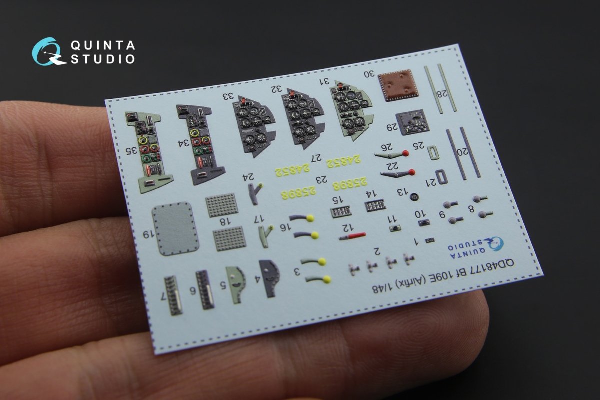 Intérieur imprimé en 3D et coloré sur papier décalcomanie Quinta Studio QD48177 Bf 109E (pour maquette Airfix) au 1/48 – image 10