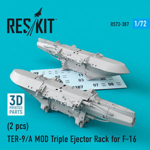 RESKIT RS72-0387 TER-9/A MOD TRIPLE EJECTOR RACK POUR F-16 (2 PCS) (IMPRESSION 3D) 1/72