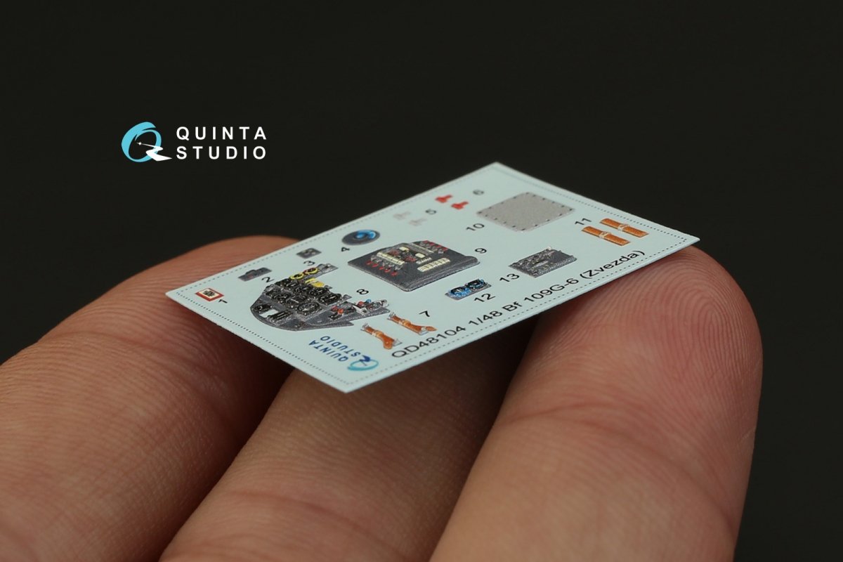 Intérieur imprimé en 3D et coloré sur papier décalcomanie Quinta Studio QD48104 Bf 109G-6 (pour kit Zvezda) 1/48 – Bild 4