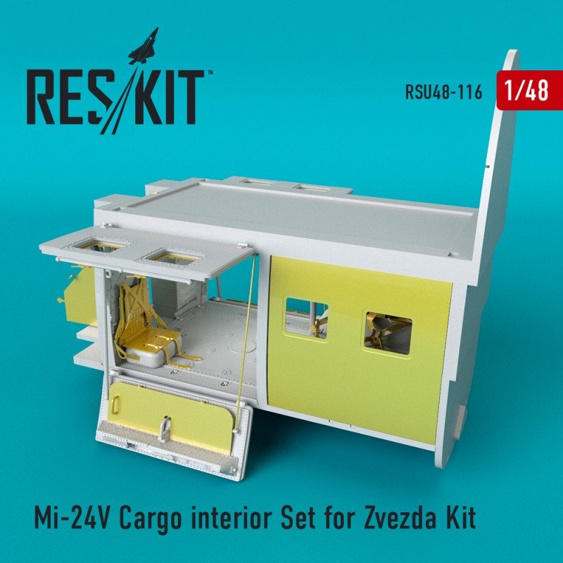 RESKIT RSU48-0116 Mi-24 V Cargo ensemble intérieur pour kit Zvezda 1/48