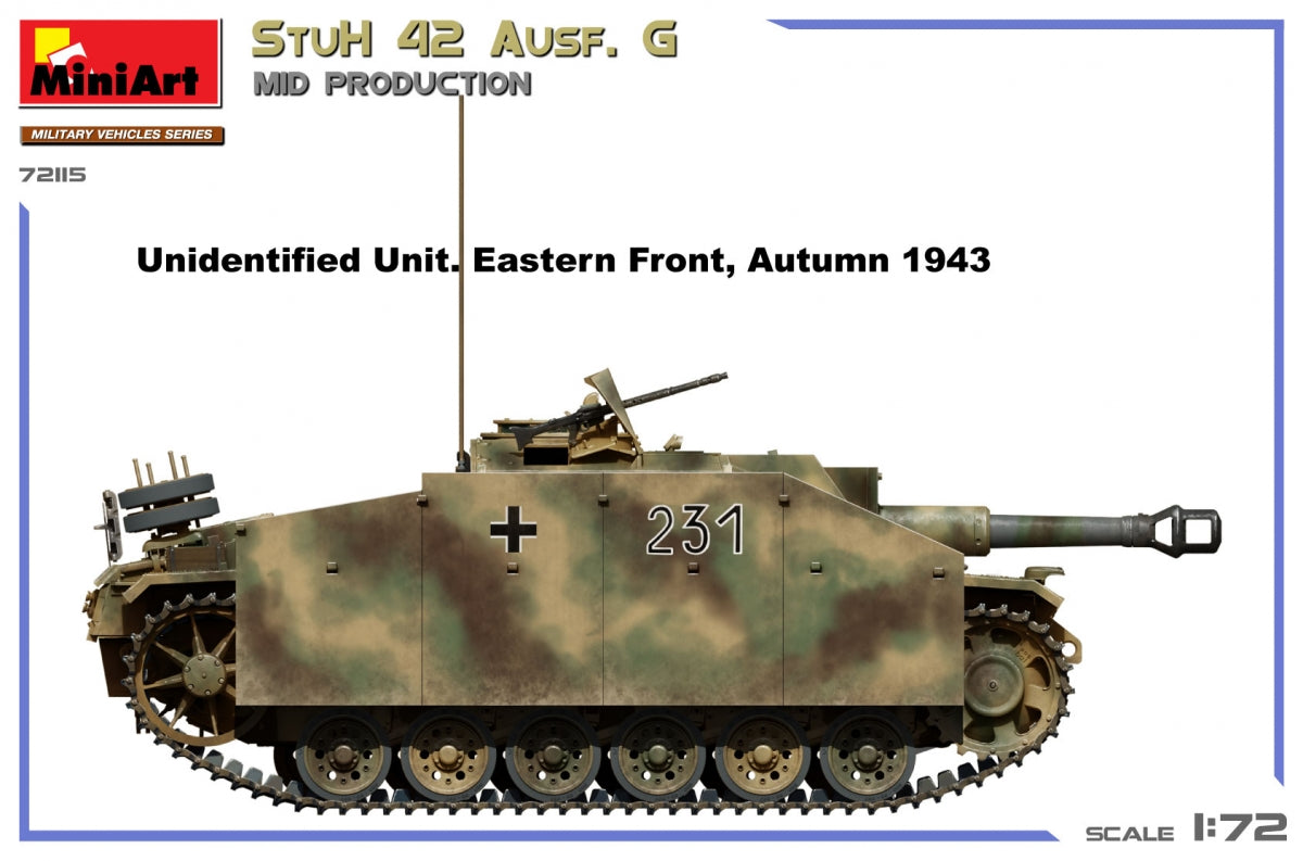 MiniArt 72115 StuH 42 Ausf. G MOYENNE PRODUCTION 1/72 – immagine 4