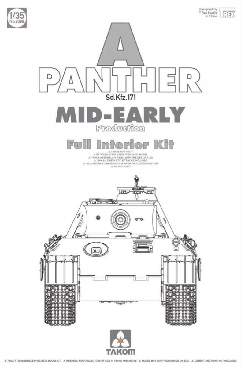 Takom 2098 Panther Ausf. A, production début de milieu (intérieur complet) 1/35