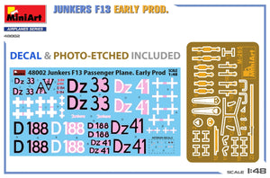 MiniArt 48002 JUNKERS F13. PREMIÈRE PRODUCTION 1/48 – immagine 2