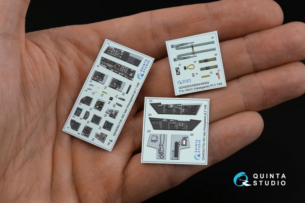 Intérieur imprimé en 3D et coloré sur papier décalcomanie Quinta Studio QD48302 F/A-18C (Hasegawa) au 1/48 – image 3