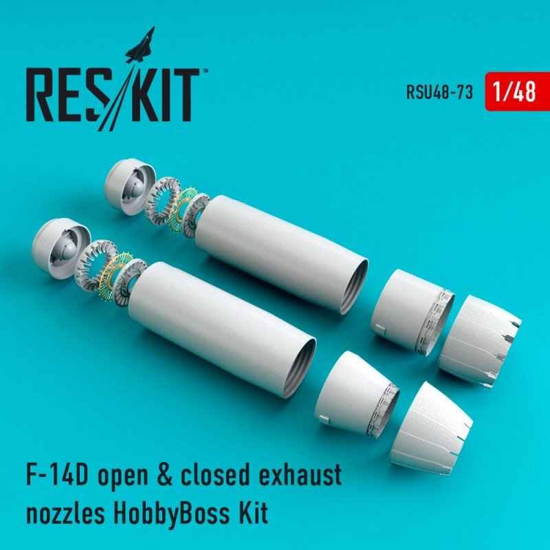 RESKIT RSU48-0073 Buses d'échappement ouvertes et fermées pour F-14D Tomcat, kit HobbyBoss 1/48