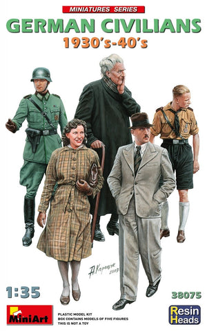 MiniArt 38075 CIVILS ALLEMANDS ANNÉES 1930-40. TÊTES EN RÉSINE 1/35