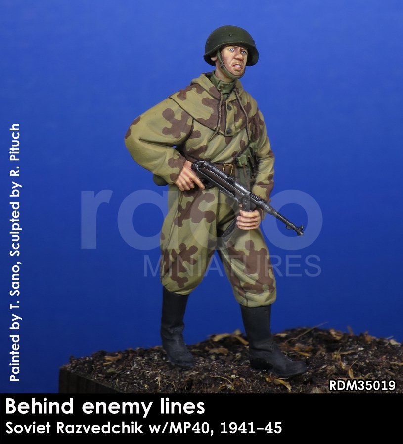 RADO Miniatures RDM35019 Razvedchik soviétique avec MP40, (1941-45) 1/35