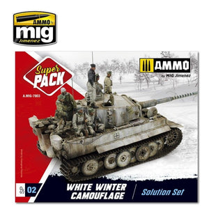 AMMO de Mig Jimenez 7803 - Super Pack Camouflage Hiver Blanc - Kit de Solution - Kit de Vieillissement