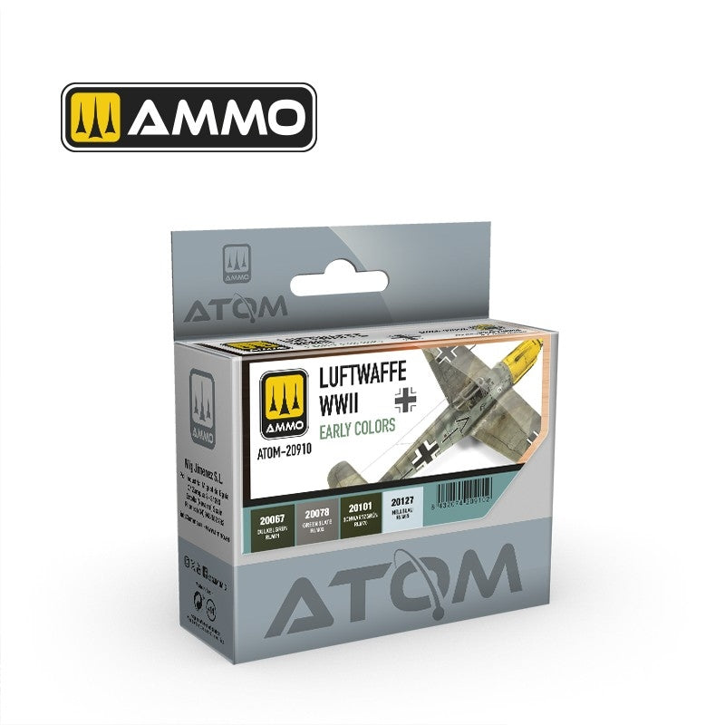Munitions Mig Jimenez 20910 ATOM Luftwaffe Seconde Guerre mondiale, couleurs du début de la Seconde Guerre mondiale, 4 x 20 ml