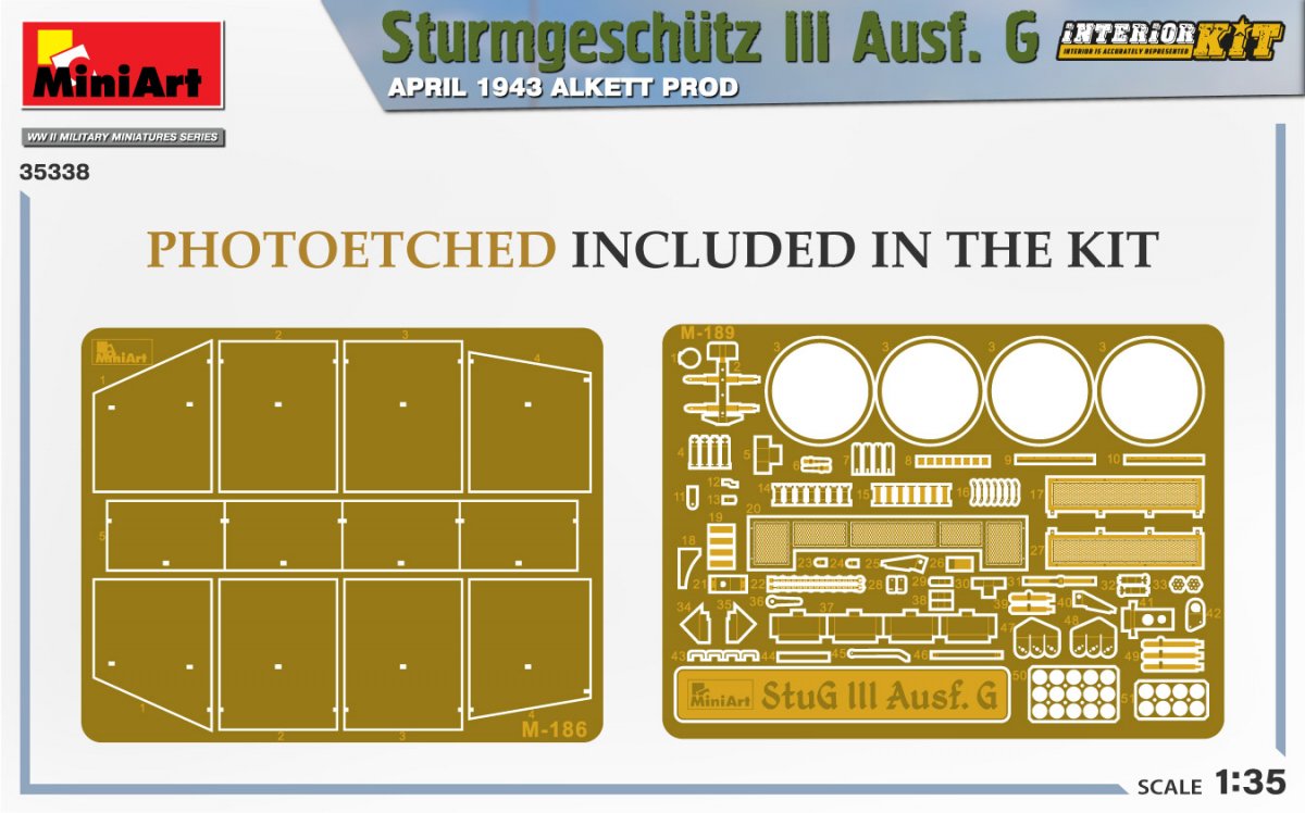 Mini Art 35338 Sturmgeschutz III Ausf. G AVRIL 1943 ALKETT PROD. KIT INTÉRIEUR 1/35 – image 5