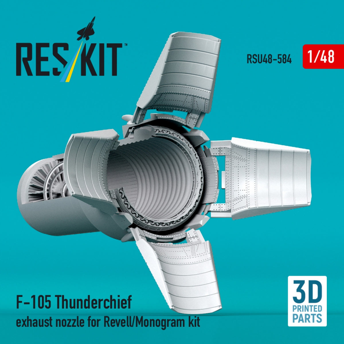 RESKIT RSU48-0584 F-105 Thunderchief exhaust nozzle for Revell/Monogram kit (3D Printed) 1/48
