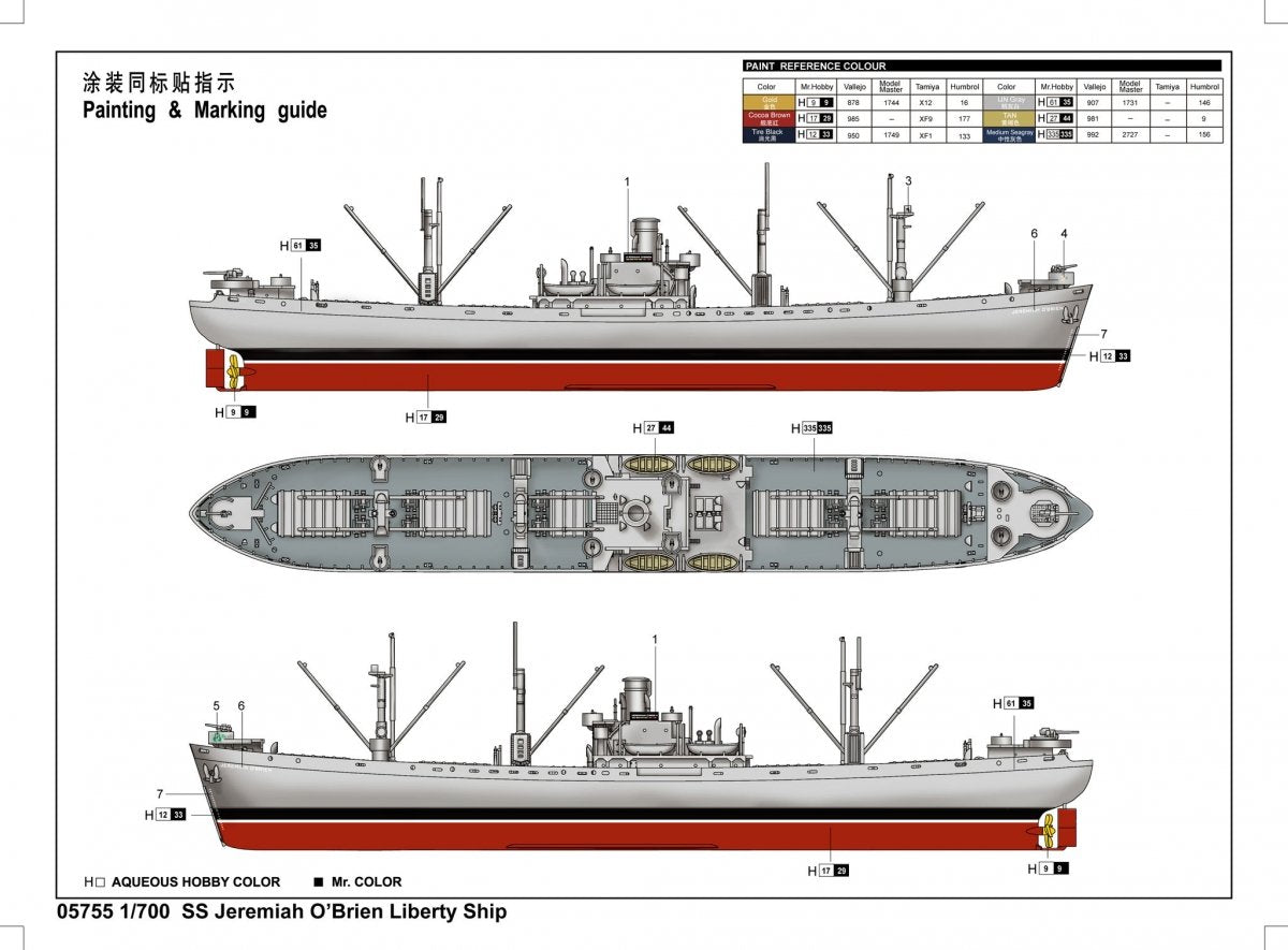 Trumpeter 05755 SS Jeremiah O&amp;#39;Brien Liberty Ship 1/700 – image 5