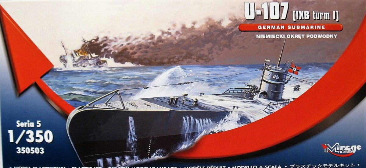 Mirage Hobby 350503 U-107 (IXB tourm I) SOUS-MARIN ALLEMAND 1/350