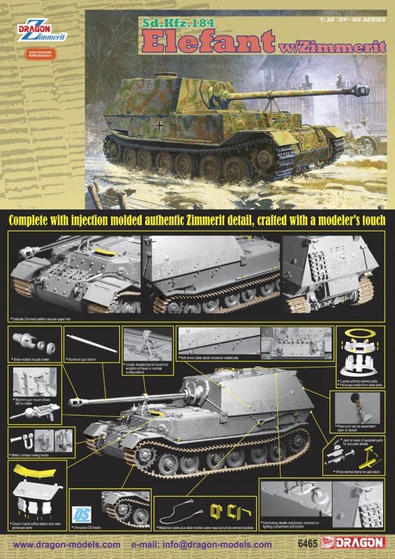 Dragon 6465 Sd.Kfz.184 Elefant avec Zimmerit (1/35) – image 2
