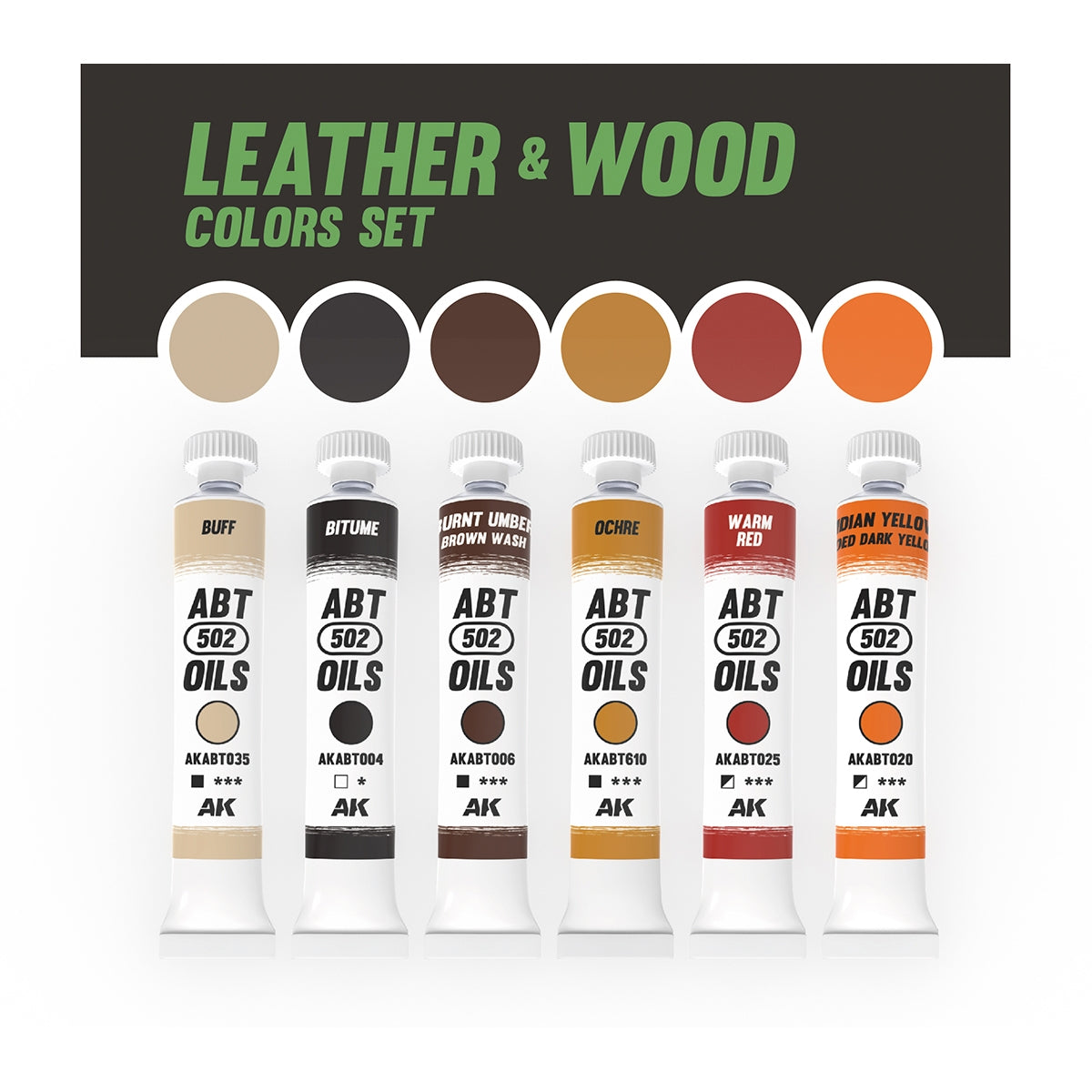 502 Abteilung ABT311 COFFRET COULEURS CUIR ET BOIS 6 x 20 ml