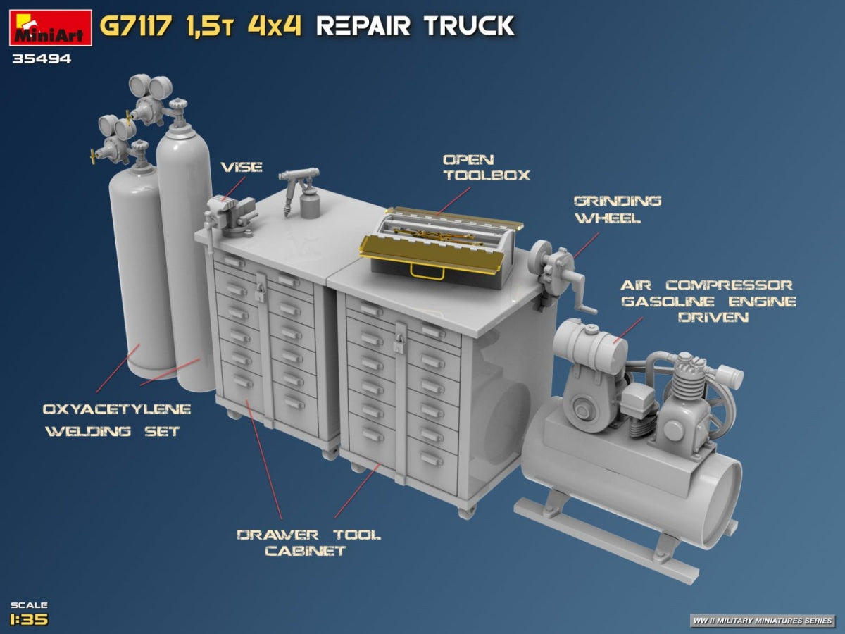 MiniArt 35494 G7117 Camion de réparation 4x4 1,5T 1/35 – imagen 45