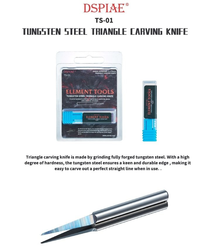 Couteau à sculpter triangulaire en acier tungstène DSPIAE TS-01
