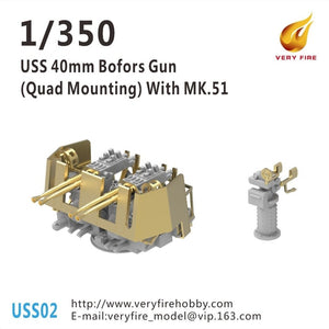 Very Fire USS02 Canon Bofors USS de 40 mm (affût quadruple) avec MK.51 (6 jeux) 1/350