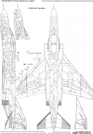 HobbyDecal ST48042V1 F-4 Panel numbers White stencil font ver 1 1/48 – zdjęcie 2