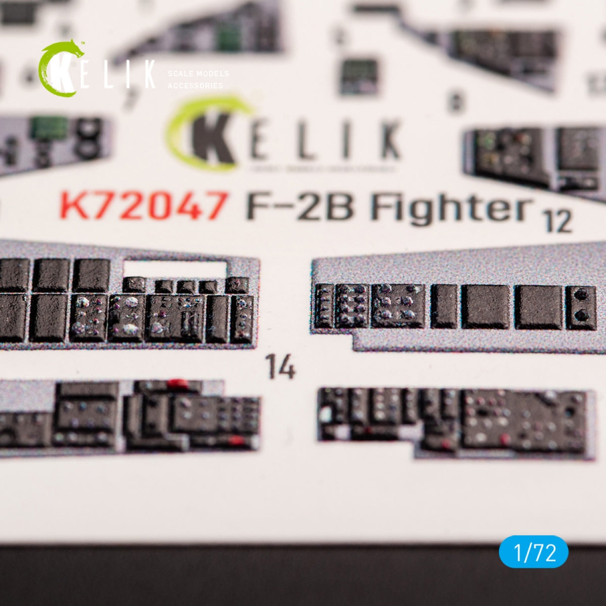 Kelik K72047 JASDF F-2B Fighter interior 3D decals for FineMolds kit 1/72