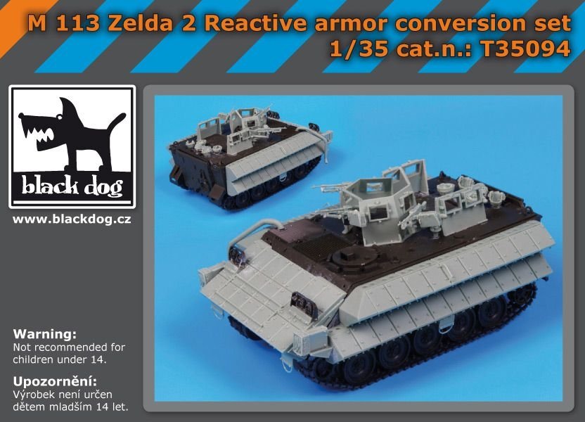 Kit de conversion d'armure réactive Black Dog T35094 M113 Zelda2 à l'échelle 1/35