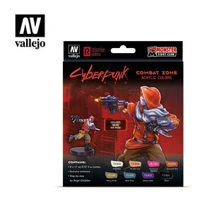 Vallejo 72307 Cyberpunk RED Combat Zone, coffret de peinture 8 x 17 ml
