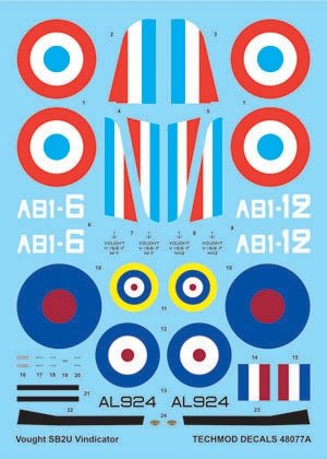 Techmod 48077 - Vought SB2U-2 Vindicator (V-156 Chesapeake) 1/48
