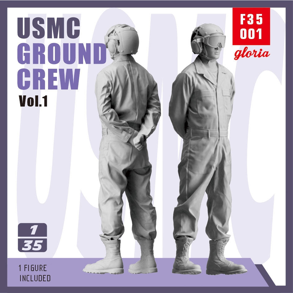 Figurines imprimées en 3D à l&amp;#39;échelle 1/35 de l&amp;#39;équipe au sol Gloria F35001 USMC Type 1 – immagine 2